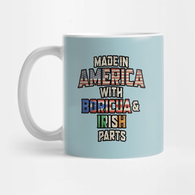 Puerto Rican And Irish Made In America Mix DNA Heritage Vintage by Just Rep It!!